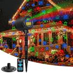 Laser Projector Lights, Moving Red Green Blue Laser Projection Light with RF Control, Outdoor Waterproof Decorative Light for Garden Halloween Christmas New Year
