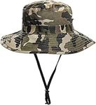 JowTreex Boys Camo Sun-Bucket-Hat Summer Outdoor Safari Fishing-Hat Boonie-Cap for Big Kids 7-14Yrs (as8, Age, 7_Years, 14_Years, Camo-56cm)