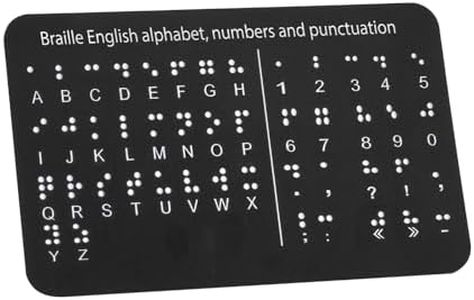 Braille Alphabet Board, Braille English Alphabet with Raised Dots Numbers & Punctuation, Learning Letter Fingerboard for Beginners, Great Educational Tool for All Ages (Horizontal)