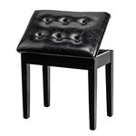 Bonnlo Padded Wooden Piano Bench with Music Storage Keyboard Stool Artist Benches Stool Tufted Seat,