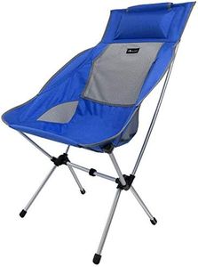 Moon Lence Outdoor Chair, Camping Chair, Backrest, Compact, Camping Chair, Ultra Lightweight, Foldable, Storage Bag Included, Easy to Carry, Load Capacity 396.6 lbs (180 kg) (Blue)