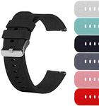 18mm 19mm 20mm 22mm Width Silicone Quick Release Wristband Replacement Sports Straps Bracelet Watch Band Women Men Strap with Quick Release Pins intended for Smartwatch (22mm, Black)