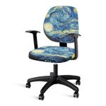 Tongluoye Van Gogh Starry Night Office Chair Covers Stretchable Office Chair Seat Cover 2 Piece Washable Gaming Chair Cover Universal Fit Most Wheelchairs,Computer Chairs,Gaming Chairs