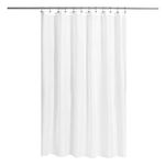 N&Y HOME Fabric Shower Curtain or Liner with Magnets - Soft Cloth Shower Liner with Hotel Quality, Machine Washable, Water Repellent - White, 72x72