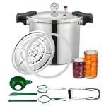 25 Quart Pressure Canner Cooker & Induction Compatible Built-in luxury digital pressure gauge With 1 steaming tray & Pressure release 13 PSI (+/- 5%) | Delivery from US