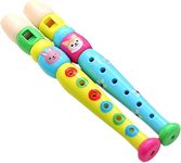 Toddmomy 2pcs Wooden Recorders for Toddlers, Colorful Piccolo Flute Musical Instrument for Boy and Girls Early Education Music Sound Toys, Random Color