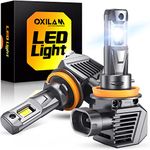 OXILAM Newest H11 LED Headlight Bulb 30000LM 120W 900% Brighter 6500K White, H11 H8 H9 LED Bulb Wireless Plug and Play for DRL High Beam Low Beam, 99% Canbus Error Free, Pack of 2