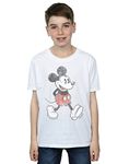 Disney Boys Mickey Mouse M Face T-Shirt 12-13 Years White