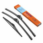 WOWIPER Silicone Windshield Wiper Blades with Rear Wiper Blade for Nissan Rogue 2015-2022 Pathfinder 2013-2020, All-Season Automotive Replacement Windshield Wipers for My Car - 26"+17"+12" (Set of 3)