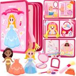 hahaland Busy Book for Toddlers 1-3, Princess Makeover Busy Board Montessori Toys for 1 2 3 4 Year Old Girl, 1-3 Year Old Girl Birthday Gifts Ideas Sensory Toys