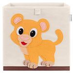 CLCROBD Foldable Animal Cube Storage Bins Fabric Toy Box/Chest/Organizer for Kids Nursery, 13 inch (Baby Lion)