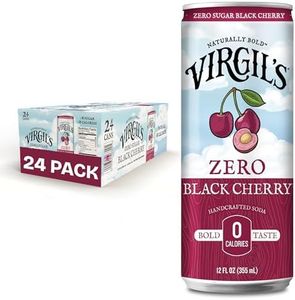 Virgil's Zero Sugar Black Cherry Soda - Tang Bold Flavor - Zero Calorie - 12oz Slim Cans, 24 Pack