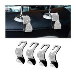 XINLIYA 4 Pcs Car Headrest Hooks, Bling Rhinestones Hook for Auto Front Seat, Crystal Hanger Holder, Automotive Interior Storage Organizer for Purse Coats Umbrellas Grocery Handbag （White）