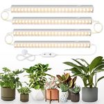 Barrina T5 Grow Lights for Indoor Plants, Full Spectrum Sunlight, 1FT Plant Growing Lamp with Auto On/Off 4/9/14H Timer, LED Grow Light Strip with Switch, Yellow, 4-Pack