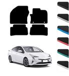 GCM - Car Floor Mats for Toyota Prius Hybrid 2015 To Present Full Coverage Floor Protection - Anti Slip & Fit Car Mat with Clips Easy to Clean Car Carpet for All-Weather- Black Edging, Carpet