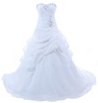 RohmBridal Women's Sweetheart A-line Wedding Dress Bridal Gown White Size 28