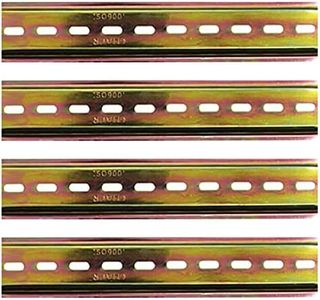 4 Pcs DIN Rail Slotted Design Steel Din Rail Mount 200mm/7.87 inch Long 35mm Wide 7.5mm High(Galvanized)