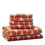 Intelligent Design ID91-522 Lita 6 Piece Cotton Jacquard Towel Set, 28 x 54(2)/16 x 26(4), Orange