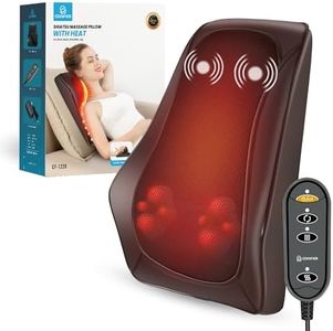 COMFIER Back Neck Massager for Back Neck Pain Relief, Shiatsu Neck and Shoulder Massager with Heat, 3D Kneading Massagers for Back and Neck,Massage Pillow as Gifts for Dad Moms Men Women
