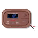 SENSYX RV Carbon Monoxide & Propane Dual Gas Detector - Surface Mount - Hard-Wired DC 12V, Large LCD Display, 85dB Loud Alarm, Easy Reset/Test Button - Ultimate Safety for Your Adventures (Brown)