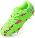 DREAM PAIRS Boys Girls Soccer Cleats Kids Football Shoes for Little/Big Kid,Size 11 Little Kid,Neon Green,SDSO2301K