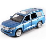 DEUSON ECOM 1:32 Land Cruiser Toy Car for Kids Diecast Metal Car Light Sound Pull Back Openable Door