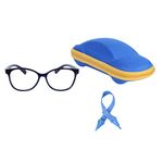 Kids Blue Light Blocking Glasses for Boys Girls with Adjustable Strap + Case + Cleaning Cloth