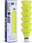 QICHUAN Whizz Nylon Badminton Shuttlecocks Birdies for Recreational Racket Sports Game, Yellow 6 Pack