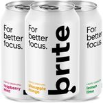 Brite Natural Focus. Energy Drink & Coffee Alternative for Productivity. Plant Based, Backed by Neuroscience. Low Calorie, Vegan, Gluten Free. Mix Pack 24 x 330ml.