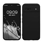 kwmobile Case Compatible with Google Pixel 8a Case - Protective Slim TPU Phone Cover - Soft Matte Finish - Black Matte