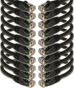 iMBAPrice 3' Cat5e Network Ethernet Patch Cable, 10 Pack, Black (IMBA-CAT5-03BK-10PK)