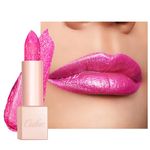 Oulac Pink Shimmer Lipstick for Women, Infinity High Shine Finish, Hydrating Lip Color Infused with Damask Rose Oil for All-Day Comfort, Vegan Beauty, D02 Sparkle Sensation