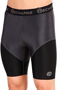 ReDesign Apparels Recharge DC Compression Shorts Tights for Men, Running, Gym & Multi Sports (Medium, Black/Grey)