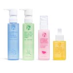 W7 Skin Refresh Essential Skincare Set - 4-Step Daily Routine Gift Set, Contains: Hydrating Cleanser, Soothing Toner, Anti-Aging Serum and Repairing Moisturiser, Suitable For All Skin Types