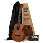Official Kala Learn to Play Ukulele Baritone Starter Kit, Satin Mahogany – Includes online lessons, tuner app, and booklet