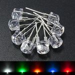 MASUNN 20pcs 8mm Straw Hat Blue Green Yellow Red LED Water Clear Light Emitting Diodes Lamp - Blue