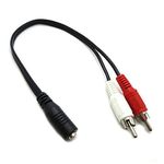 1 Foot Ft (12" Inch) 2-RCA Male Plug to 3.5mm Stereo Female Jack Audio Adapter Y Cable Cord