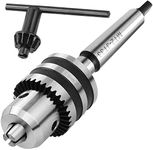 Acrux7 1/32"- 5/8" MT2 Drill Chuck for Lathe, JT33 Drill Chuck with Morse Taper 2 Arbor & Chuck Key