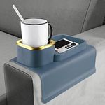 Couch Cup Holder - Silicone Sofa Armrest Tray with Cup Holder Anti-Spill and Anti-Slip Couch Arm Tray Strong and Weighted Couch Drink Holder for Remote/Snacks/Cellphone/Earbuds Gifts for Family