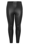 Yours - Black Leather Look Leggings - Women's - Plus Size Curve