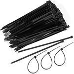 Hian Nylon Cable Ties 4-inch 100 Pieces/Pack, Heavy Tensile Strength Durable Adjustable, Self-Locking Premium Plastic Cable Ties for Indoor and Outdoor (Small Size 100 mm x 2.5 mm, Black 4 inch)