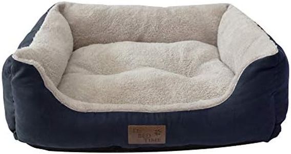 Its Bed Time Plush Dozer Rectangle Dog Bed, Blue, Medium