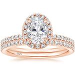 EAMTI 1.25CT 925 Sterling Silver Cubic Zirconia Bridal Rings Sets Oval Cut CZ Engagement Rings Wedding Band for Women Size 11