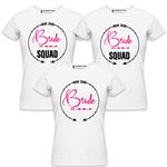 RAINBOWTEES BRIDE-Bride Squad -Love Arrow Women's t-shirts Set of 3 Tshirts for Women (White, mail The sizes to gangsters.4006@gmail.com)