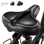 DAWAY C30i Comfortable Oversized Bike Seat - Memory Foam Padded Exercise Bicycle Saddle for Peloton, Stationary, Mountain, Road Bikes - Extra Wide Replacement Cushion for Men Women Comfort, Great Gift