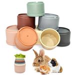 8pcs Stacking Cups for Rabbits, Multicolored Bunny Stacking Cups Toy for Bunny Nesting Toy Stackable Rabbit Foraging Toy for Rabbits Small Animals Chinchilla and Guinea Pig for Hiding Food and Playing