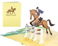 WOWPAPERART Horse Jumping Equestrian - 3D Pop Up Greeting Card for All Occasions - Birthday, Love, Congrats, Good Luck, Sports, Retirement, Christmas, Congrats - Gifts for Family, Friends, Lovers