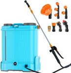 GZYZ Backpack Sprayer Battery Powered, 5.2 Gallon Electric Pump Sprayer with 7 Nozzles, Telescopic Brass Wand & 0-100 PSI Adjustable Pressure for Weed Lawn Garden Pest Control (No Battery)