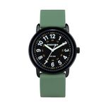 Nurse Watch for Women Medical Professionals & Students Women's Timepiece Easy Read Dial with Luminous Display 24 Hour Markers & Green Silicone Strap