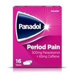 Panadol Paracetamol Caffeine Tablets Period Pain Relief, 500 mg/65 mg, 31.2 g, 14-Count